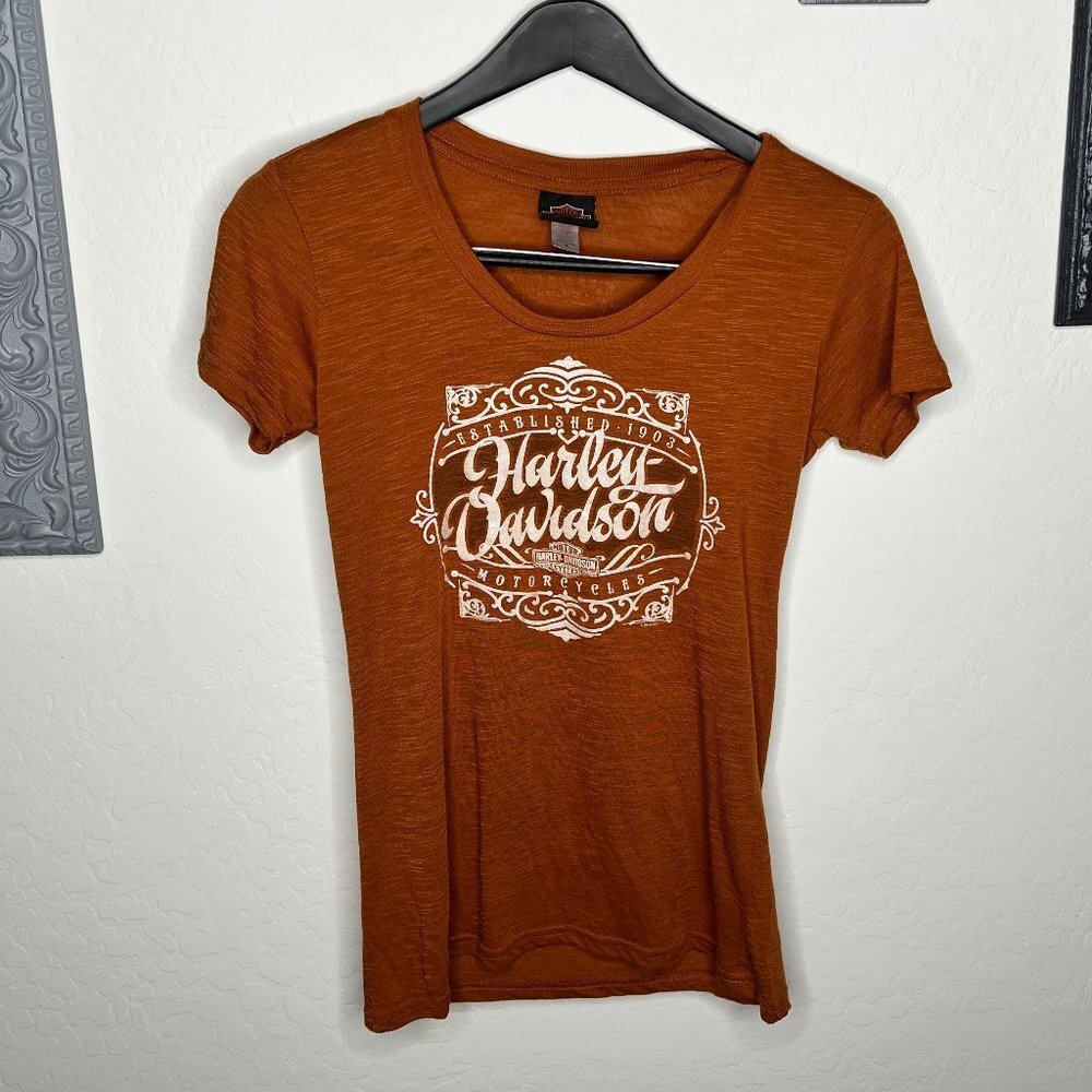 Harley Davidson Burnt Orange Smoky Mountain Tee - Size M